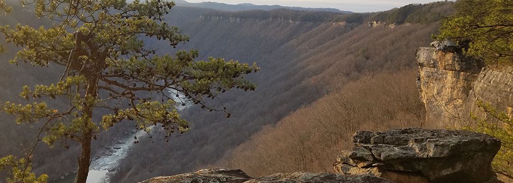river flowing through a deep gorge