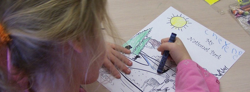 young student coloring young student coloring