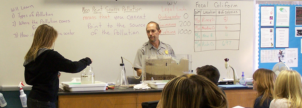 ranger in the classroom with students
