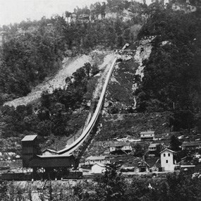historic photo of coal conveyor and tipple