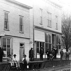 historic image of store and post office
