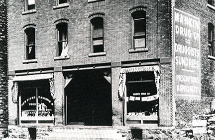 historic black and white photo of an old building