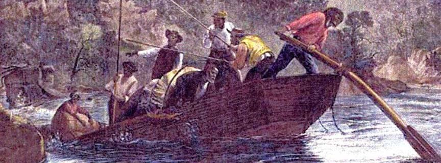 illustration of batteau on the river illustration of batteau on the river