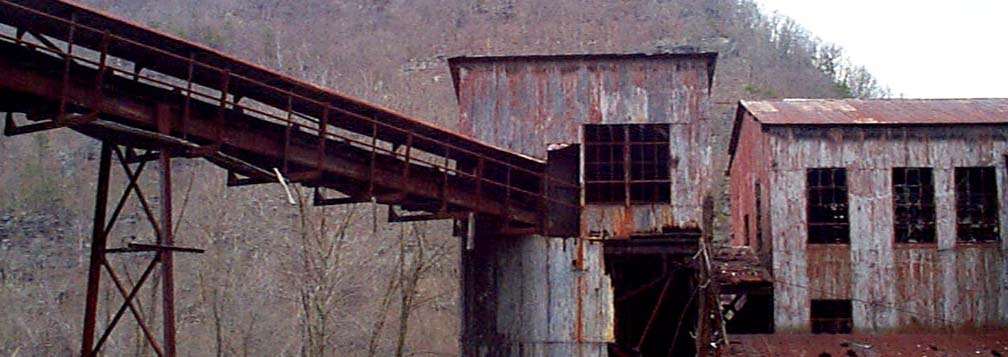 historic photo of an old coal tipple