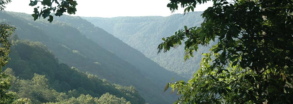 hazy mountain view