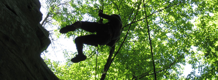 rappelling from a cliff rappelling from a cliff