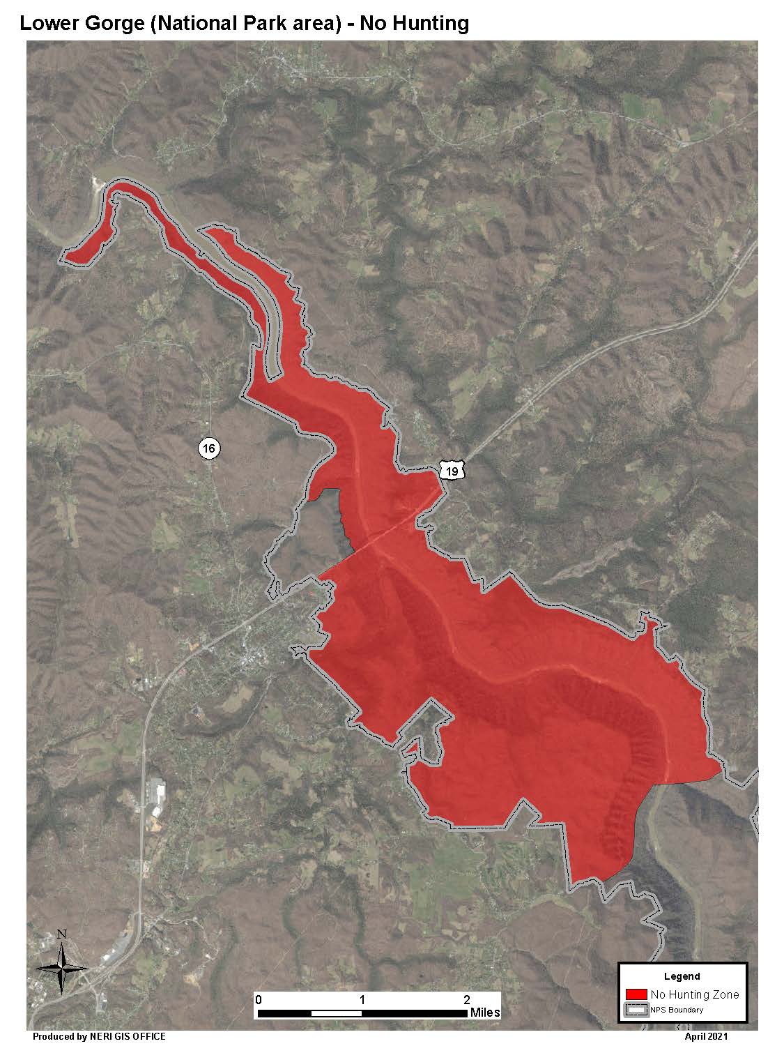 Lower Gorge No Hunting Map