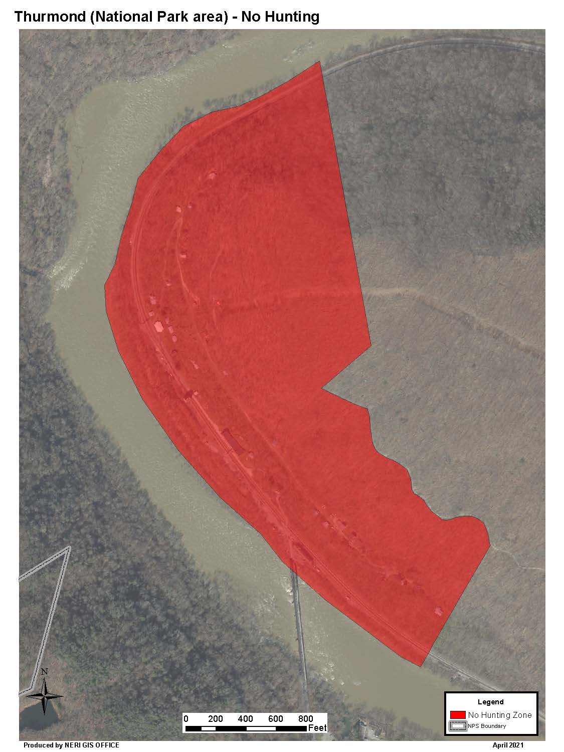 Thurmond No Hunting Zone Map