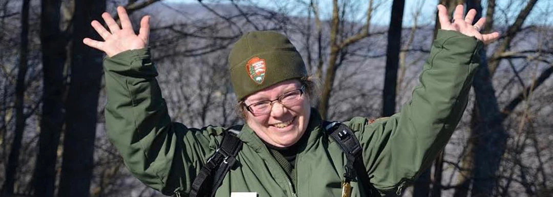 Park Ranger with hands in the air Park Ranger with hands in the air