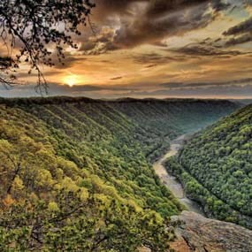 sunset over gorge