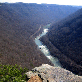 view of river and gorge