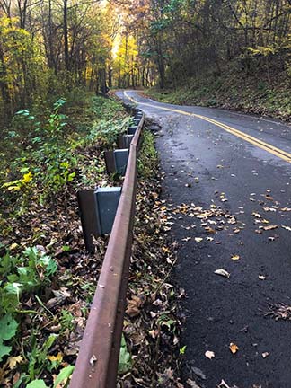 scenic road through woods scenic road through woods