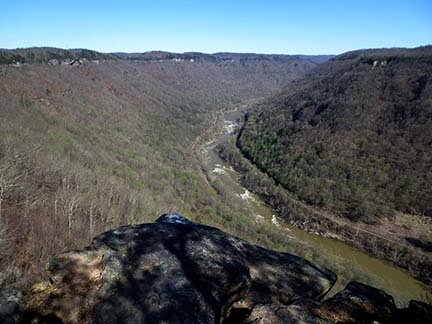 Scenic view of river and gorge