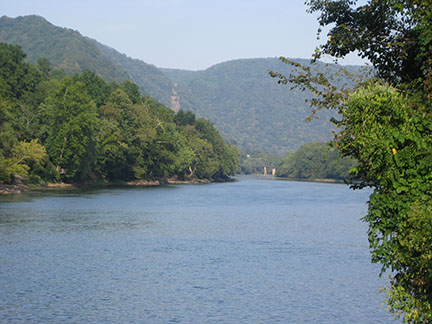 river and forested gorge river and forested gorge
