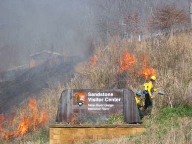 Prescribed fire at Sandstone Visitor Center