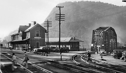 Historic photo of railroad depot