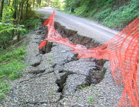 Slide on Glade Creek Road