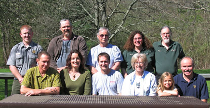 Volunteers outside at award ceremony