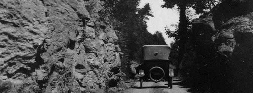 historic photo of car on Fayette Station Road historic photo of car on Fayette Station Road
