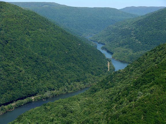 View of river and gorge