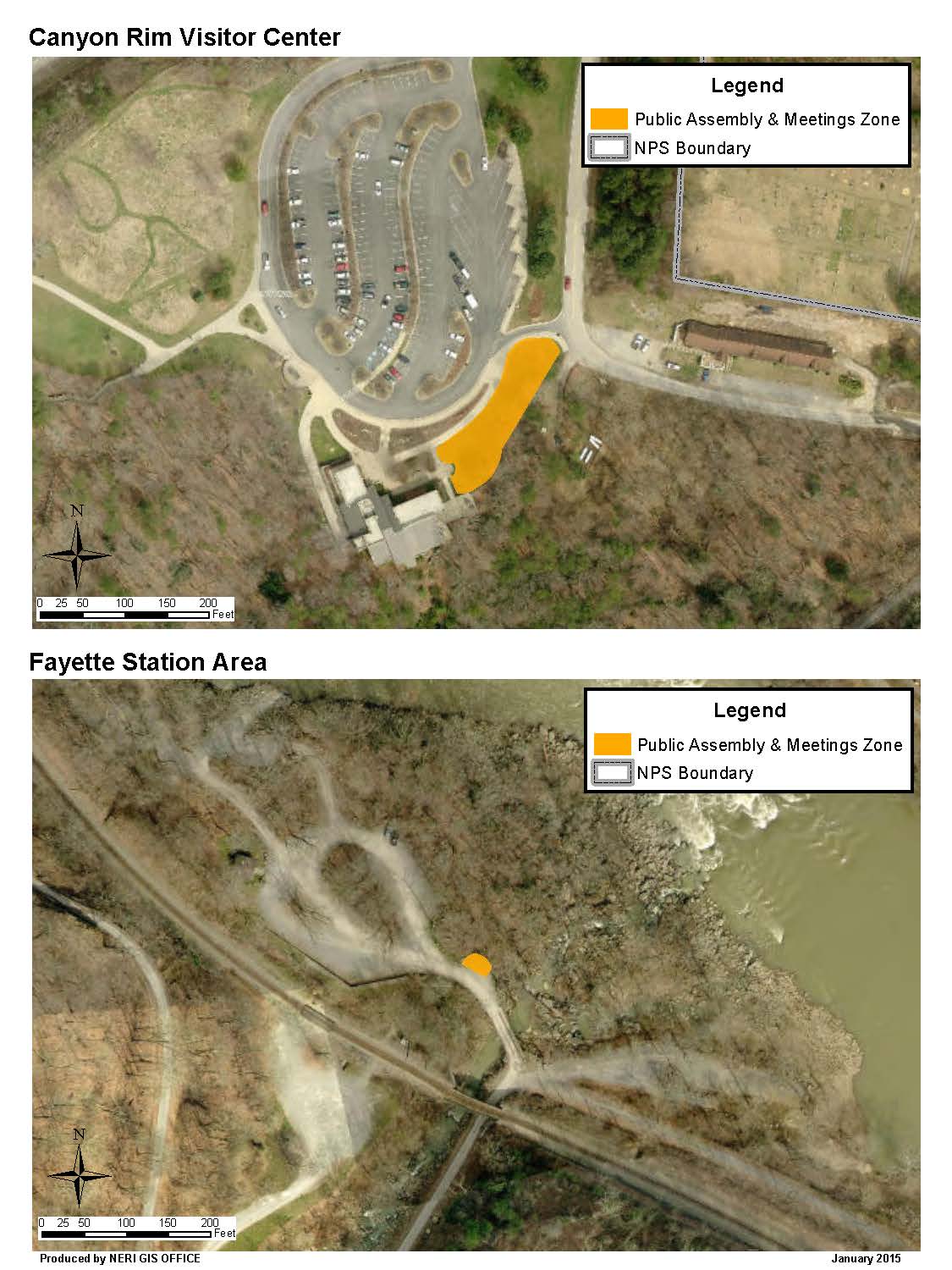Public Assembly Maps Canyon Rim Visitor Center and Fayette Station