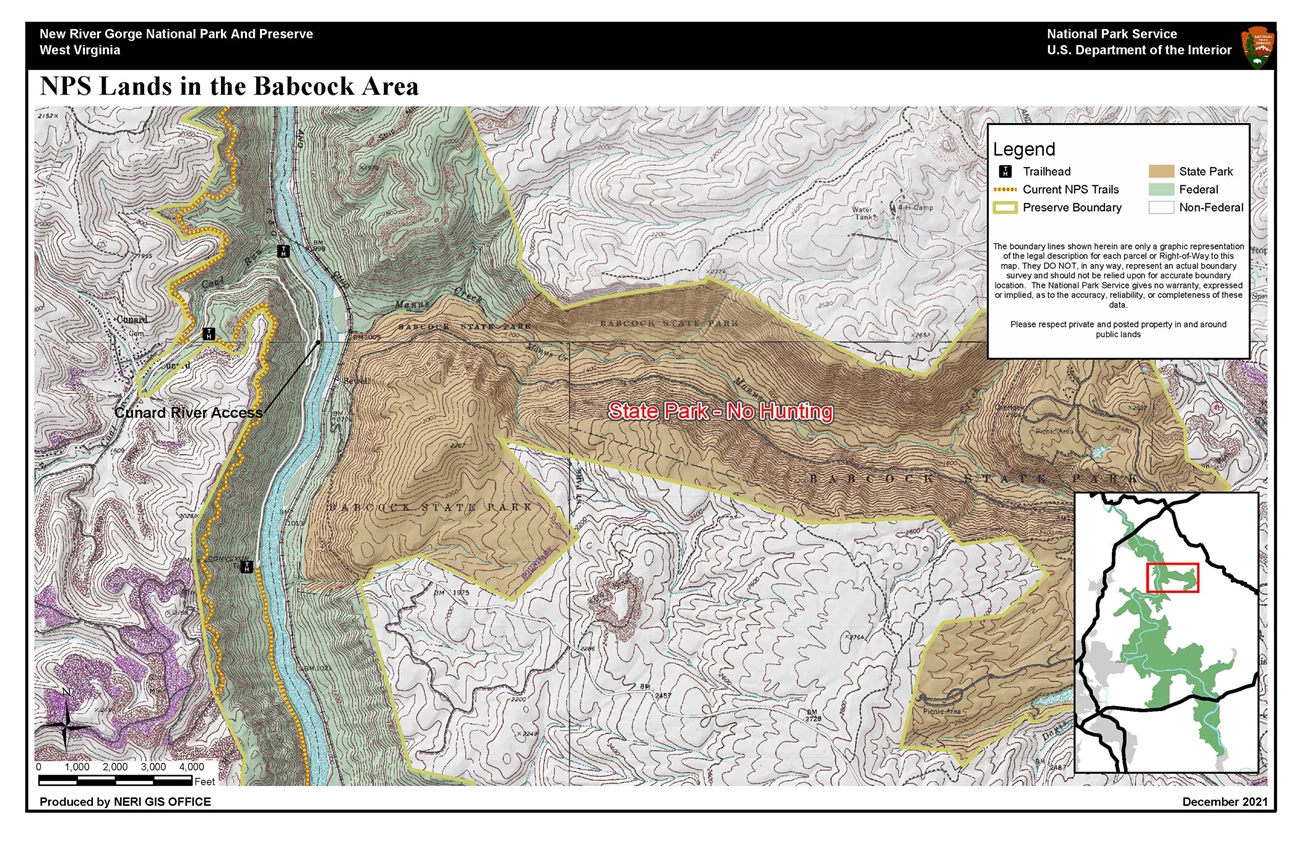 Hunting Area Map for Babcock area Hunting Area Map for Babcock area