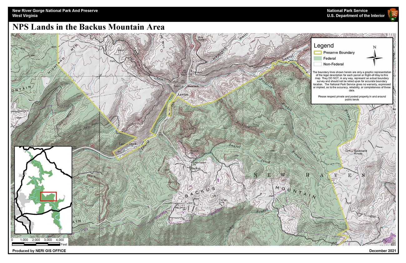 Hunting Area Map - Backus Mountain Area