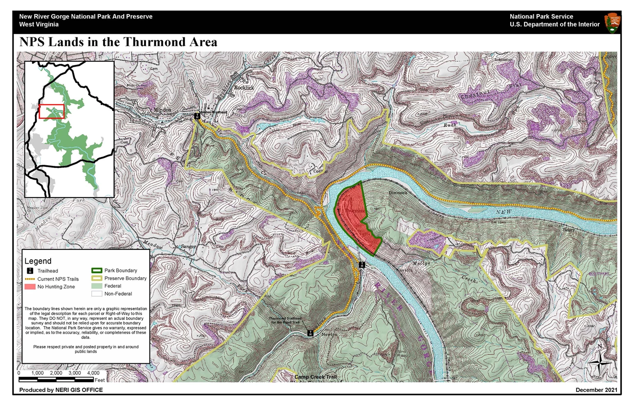 Hunting Map - Thurmond Area Hunting Map - Thurmond Area