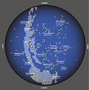 map of summer constellations