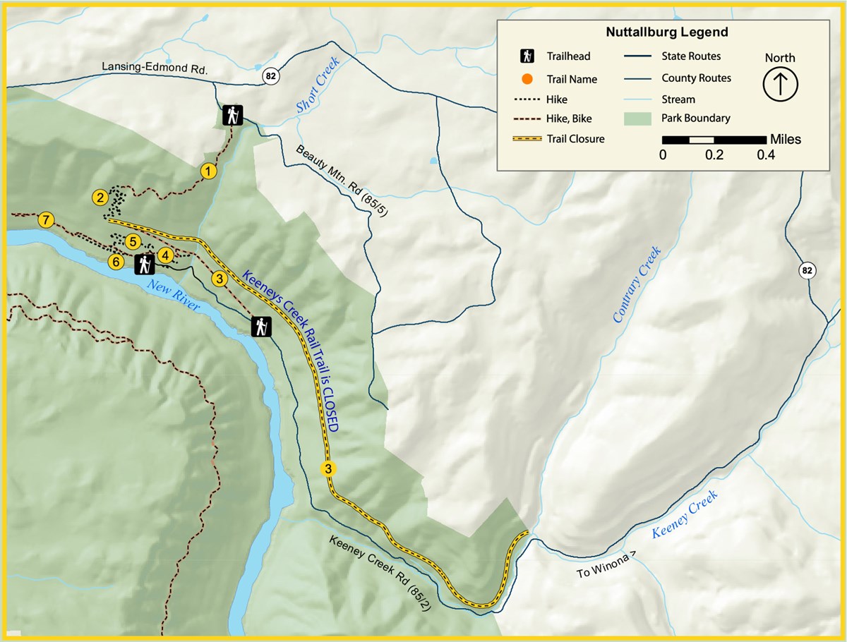 Nuttallburg Trail Map