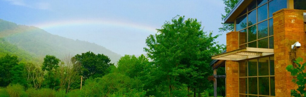 visitor center with rainbow visitor center with rainbow