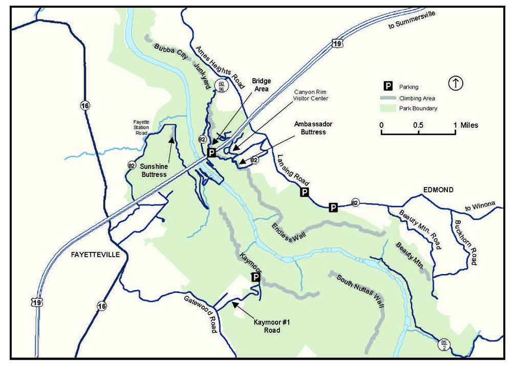 New River Gorge Map Climbing At New River Gorge - New River Gorge National Park And Preserve  (U.s. National Park Service)