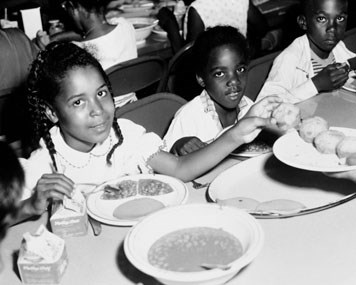 kids eating at camp