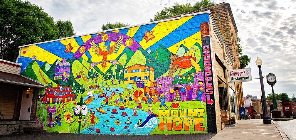 mural on the side of a building mural on the side of a building
