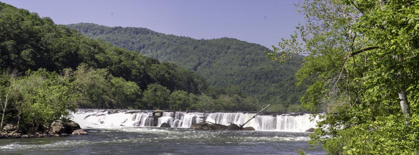waterfall and river waterfall and river
