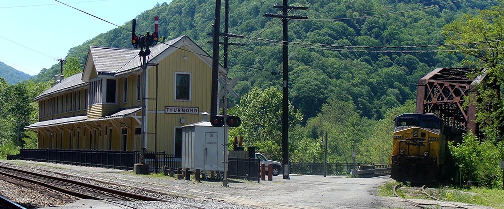railroad depot and train railroad depot and train