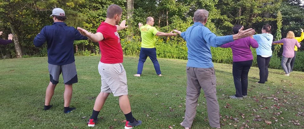 visitors attending a tai chi program visitors attending a tai chi program