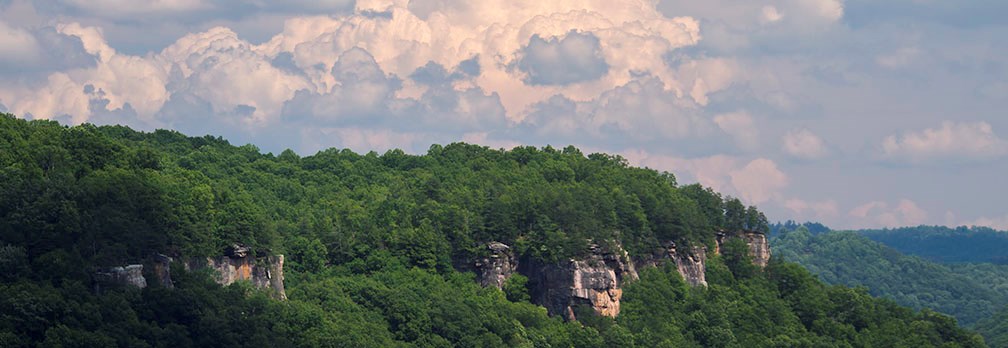 cliffs with clouds overhead