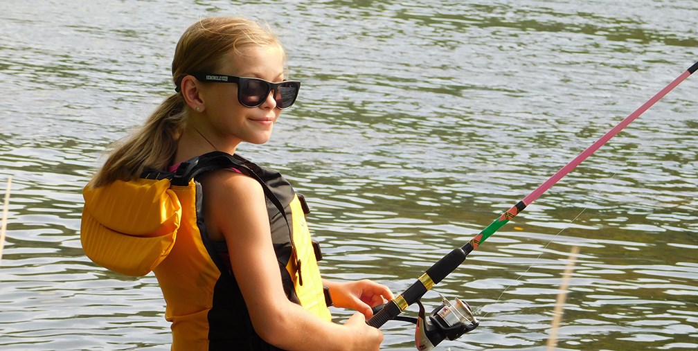 girl fishing