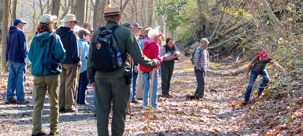 Rangers and visitors on wildflower hik