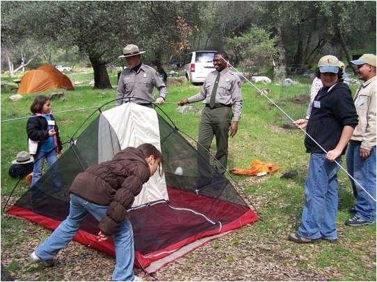Setting up a tent can be confusing, but there's help during the CAMP program. Setting up a tent can be confusing, but there's help during the CAMP program.