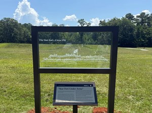 Star Fort Etched Glass Sign