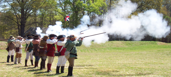 Musket firing by Stockade Fort