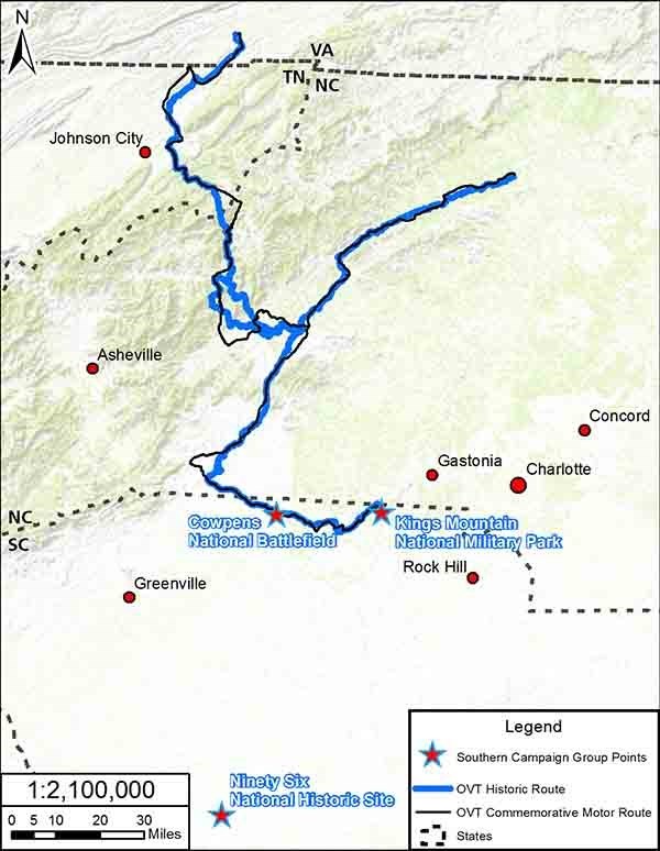 SOCAmap This map shows the location of the four SOCA parks within the states of South Carolina, North Carolina, Tennessee, and Virginia