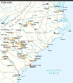 Southern Campaign, 1778-1781 Map