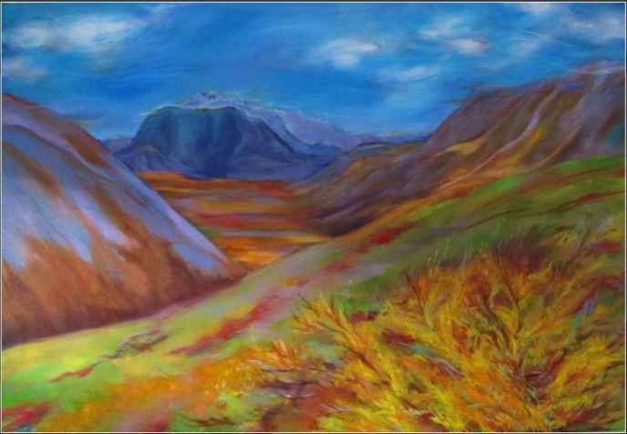 Oil painting of Copter Peak by MK MacNaughton