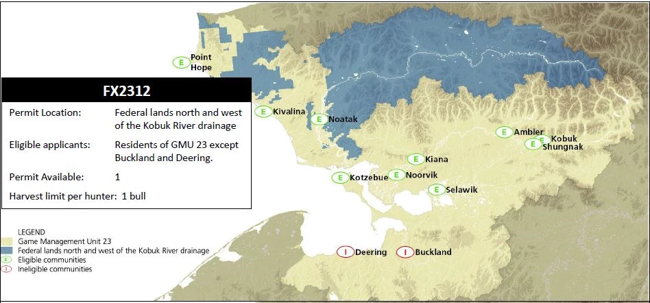 FX2312 Noatak Muskox Hunt Map Noatak Hunt