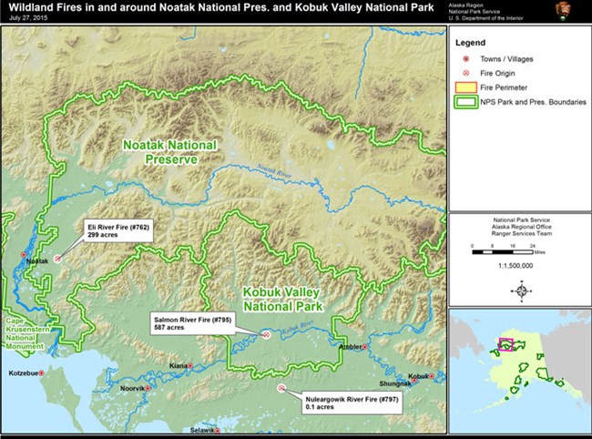 map of fires around northwest alaska