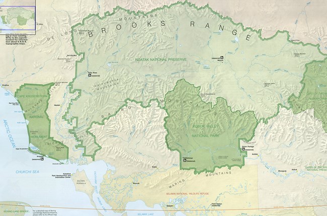 map of park units in northwest alaska