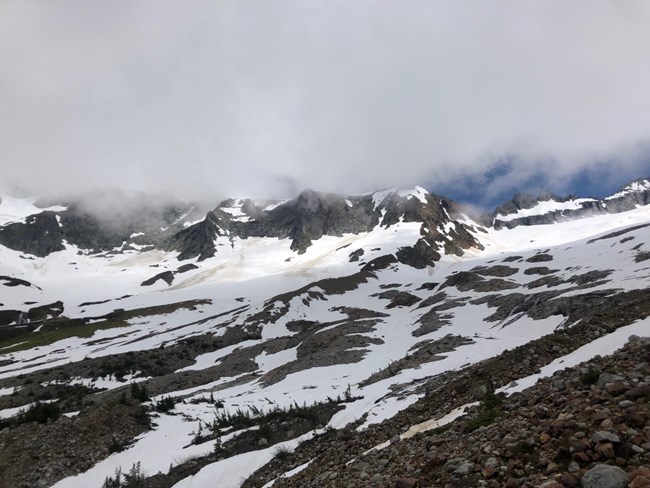 Snow covers still lingers in Boston Basin